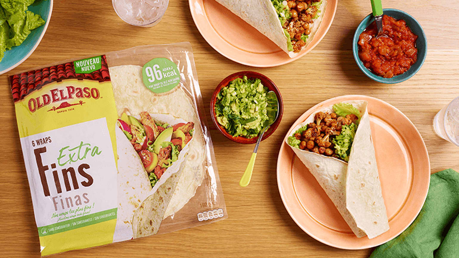 Wraps vegan de choufleur et pois chiches Old El Paso